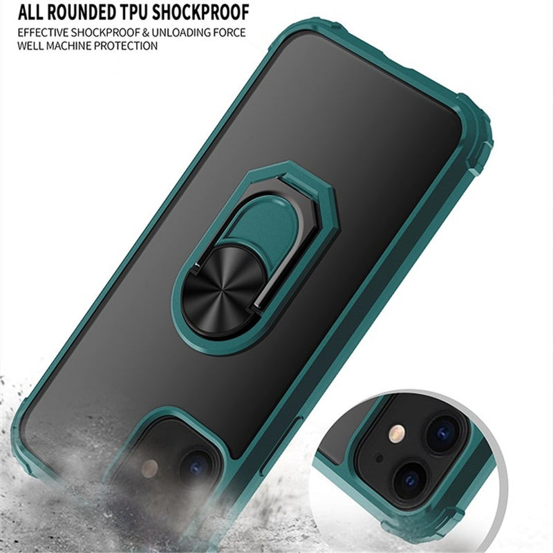 Kickstand Shell Shockproof Magnetic Ring Phone Case For iPhone 12 Pro, 12 mini, 11 pro, MAX, XR, XS, SE,