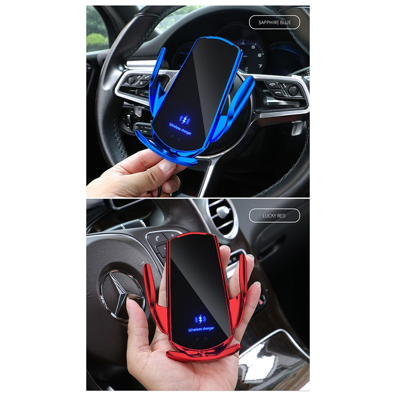 Wireless Car Charger Mount Fast Charging Infrared Induction Car Charger Holder Compatible with Most Smart Phones