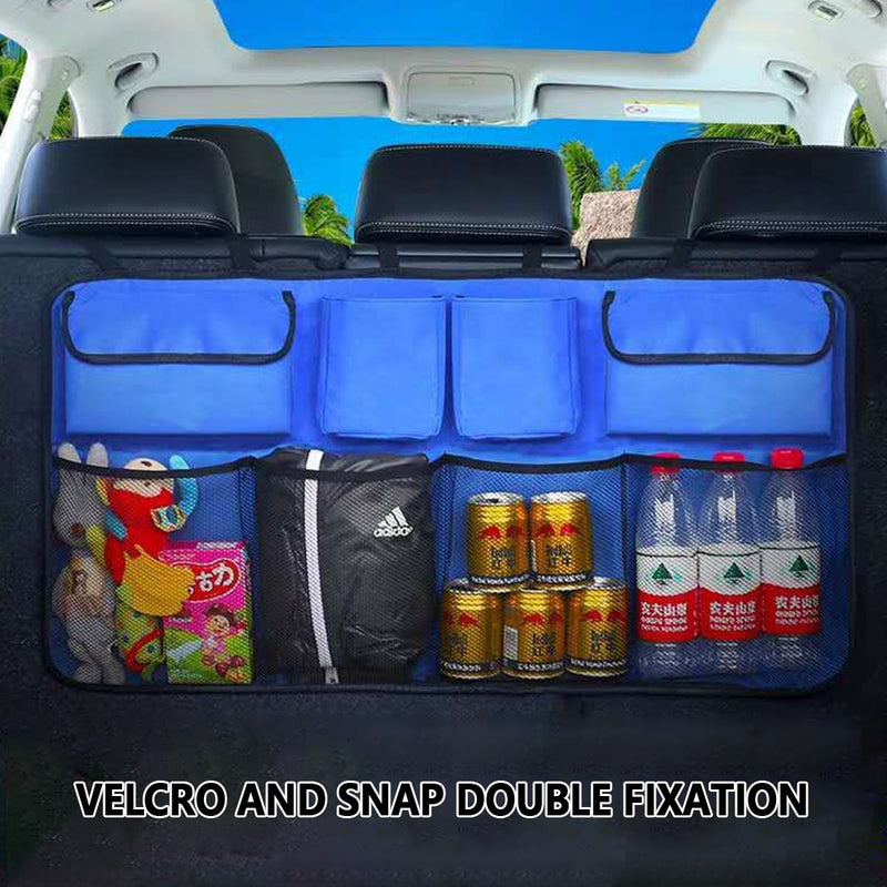 Car Trunk Organizer Adjustable Backseat Storage Bag Net High Capacity Multi-use Oxford Automobile Seat Back Organizers Universal