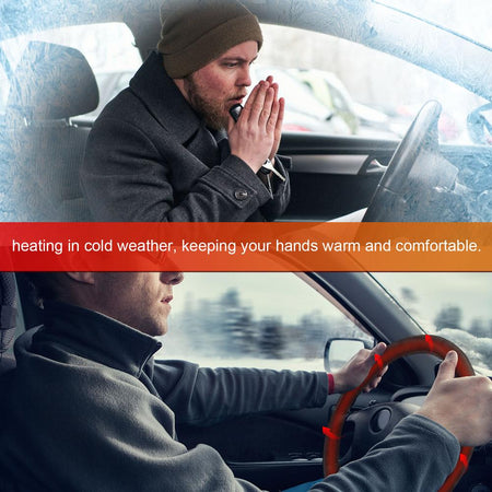 12V Electric Rapid Heating Steering Wheel Cover Protector Winter Hand Warmer Car Steering Wheel Heating Cover