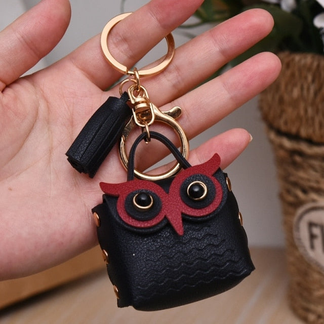 Leather Creative Owl Keychain Pendant Bags Accessories Accessories Color  Owl Lucky Mini Key Chain Hanger Animal Children Gift