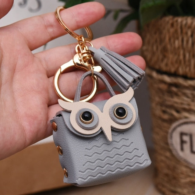 Leather Owl Coin Purse Creative Animal Owl Coin Purse Keychain Trend Car  Key Pendant Cute Trinket Keychain Ladies Wallet