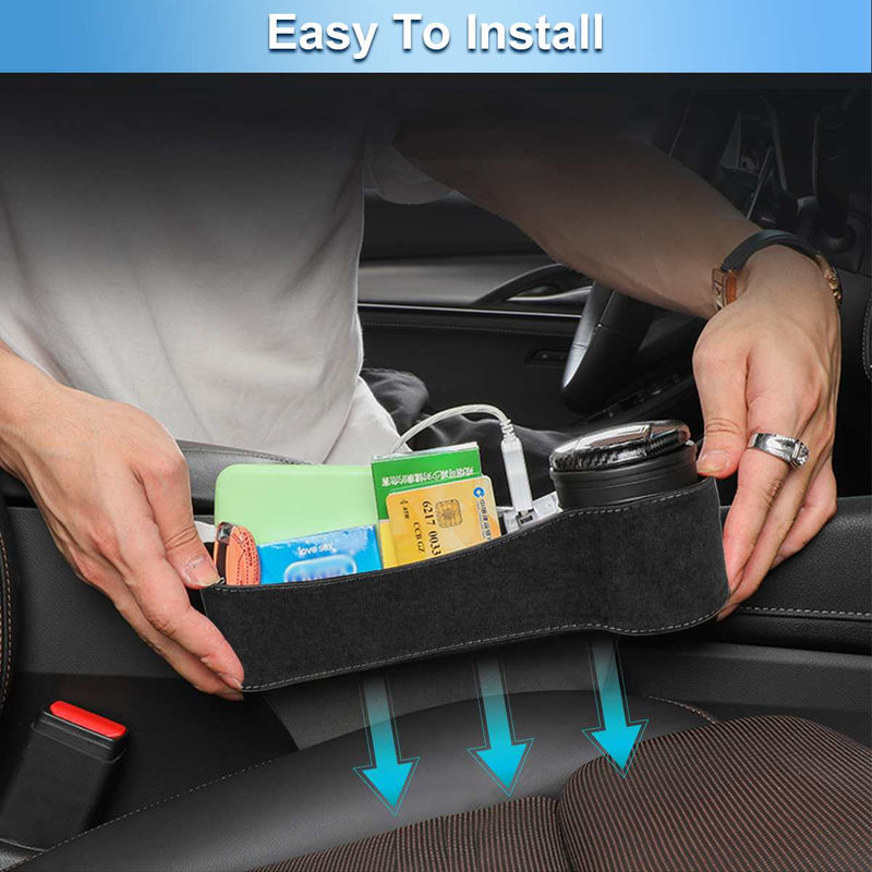 2x Dual USB Car Seat Gap Cup Holder Organizer Box Storage Pocket Phone